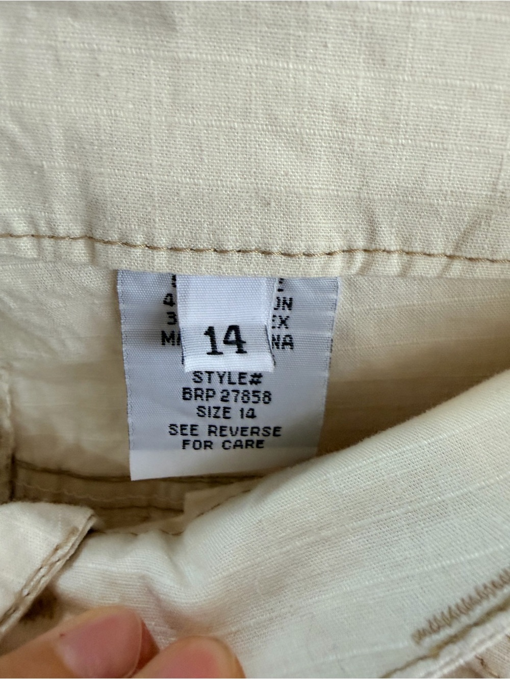 Vintage Y2K 90s Paris Blues khaki Capris Plus size 14 New - Picture 3 of 6